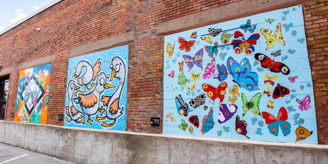 Murals in downtown Fort Wayne.